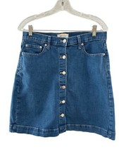 Gap 1969 Woman SZ 10T Jean Skirt Front Logo Buttons Cotton Blend 5 Pockets Y2K