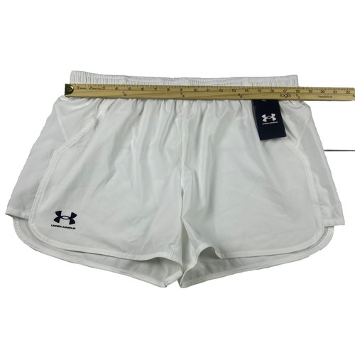 Under Armour Women's Accelerate Training Shorts 4.5" Inseam Size XL White - Picture 4 of 9