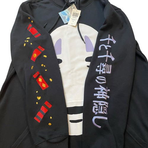 Studio Ghibli Spirited Away No Face Long Sleeve Hoodie Embroidered Size Medium - Picture 3 of 7