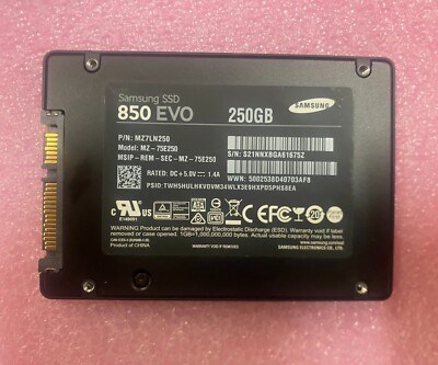 Samsung SSD 850 EVO MZ-75E250 MZ7LN250 2.5'' SATA Solid State Drive