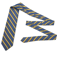 Brooks Brothers Makers Tie Men's Blue Striped 100 Silk Necktie Handmade In USA