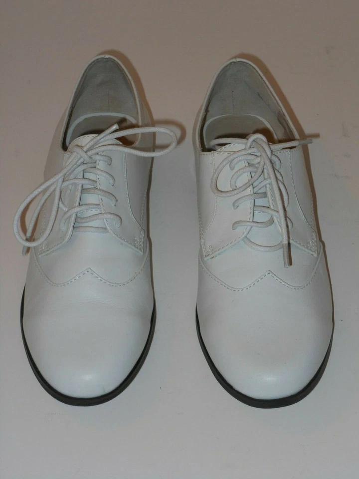 SHOEMINT WHITE LACE-UP LEATHER SHOES SIZE 10M - Image 3 of 4