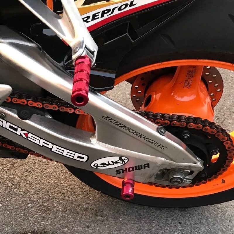 Pink-Red Kawasaki Anodized REAR Passenger Foot Pegs ZX6RR