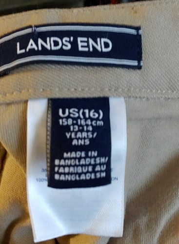 Lands' End Uniform girl's Solid Pleat Skort Top to knee Khaki 16 #6 Nwot - Picture 4 of 4