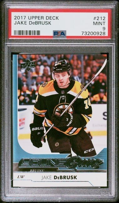 2017-18 Upper Deck Young Guns Jake DeBrusk #212 PSA 9 MINT Rookie RC