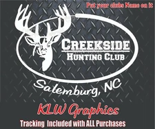 Custom Hunting Club Decal Sticker Deer Car Diesel Truck 4x4 6"x4.5" Bow Camo usa