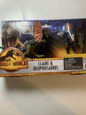 Mattel 2022 Jurassic World Dominion Dilophosaurus & Claire Story Pack IN HAND