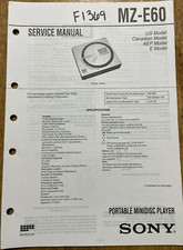SONY MZ-E60 PORTABLE MINI DISC PLAYER ORIGINAL SERVICE MANUAL