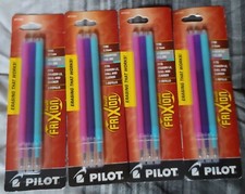 Pilot Frixion Ball Pen Refills Assorted Gel Ink Fine Point #77336 4 Packs