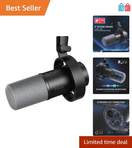 Dynamic XLR/USB Microphone for Podcast, Streaming, Voice-Over, Studio Use