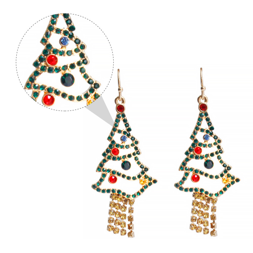 Ornament Earrings for Women Christmas Tree Artificial Diamond Shape eBay