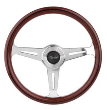 Luisi Montecarlo Steering Wheel 390mm Mahogany Wood Polished Spokes New Genuine