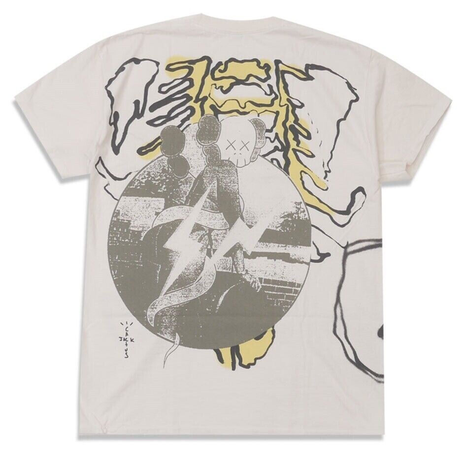 カウズ フラグメント Travis Cactus x Kaws x Fragment Tee Grey Travis Scott Cactus Jack + Kaws For Fragment Tee Shirt Aged