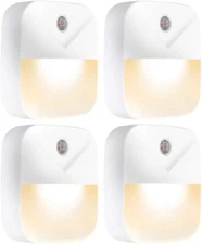 4 Pack LED Night Lights Plug Into Wall,Sensor Activated, Automated On & Off
