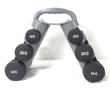 6pc  Dumbbell Set. Neoprene. 12kg. With Stand. #1