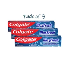 Colgate MaxFresh Cool Mint Toothpaste, Travel Toothpaste, 1.9 oz - Pack of 3