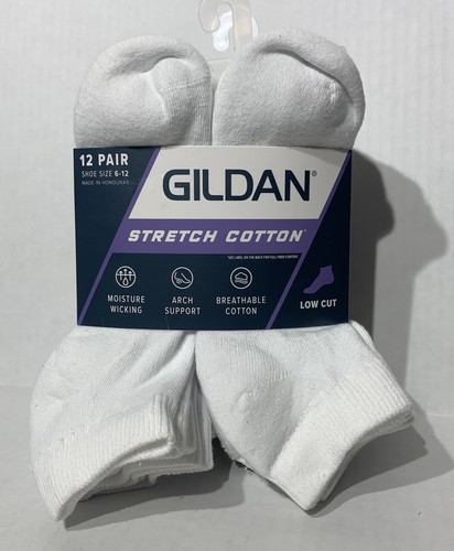 New Men's Gildan 12 Pair Low Cut Socks (Shoe Size 6-12) - 第 1/6 張圖片