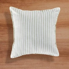 New-Decorative Linen Sage and White Pillow Cover 20 x 20 Inch - 100%