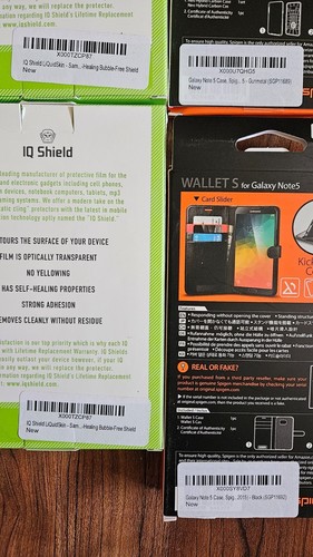 Galaxy Note 5 - Hybrid Carbon Case + Leather Wallet Case + 2 IQ Shield Protector - Picture 3 of 3