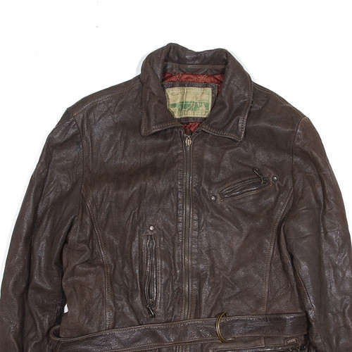 GUESS Womens Jacket Brown Leather L - Picture 2 of 6
