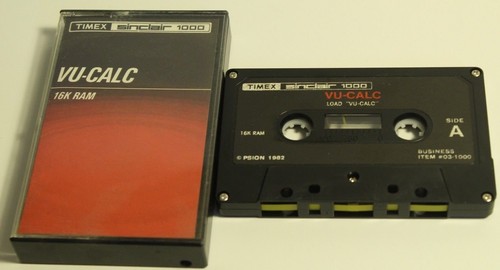 Vu-Calc for Sinclair Timex 1000 computers RARE Cassette Tape 16k Ram CAS1