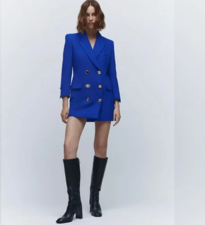electric blue blazer dress Important Notice Dress-Blue