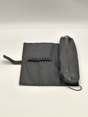 Roll Up Pencil Case Wrap Pen Zipper Holder Bag Storage Pouch 9 Holes Rope Holder