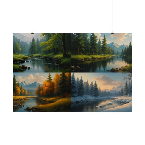 π Four Seasons Poster β Nature Landscape Wall Art β Seasonal Home Decor Print - Picture 19 of 25