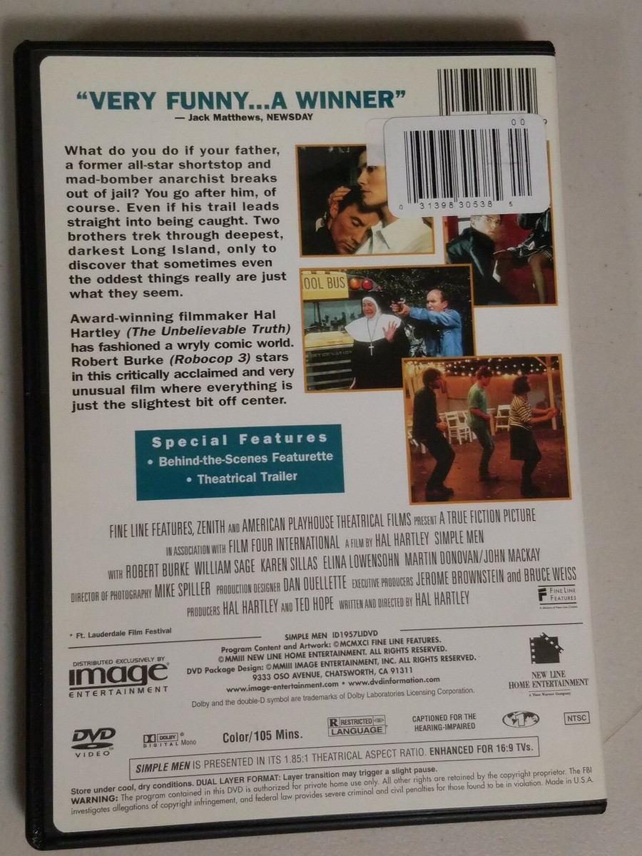 Simple Men (DVD, 2004) Robert Burke, William Sage, Karen Sillas