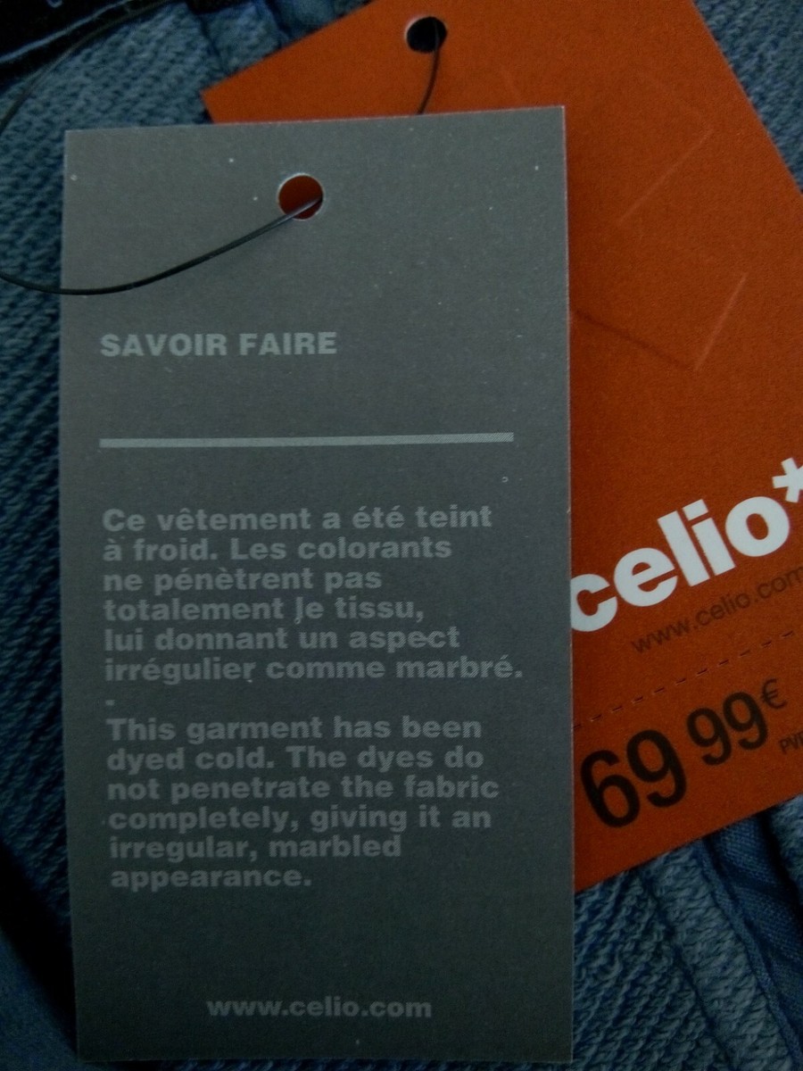 Veste Celio XL Bleu Effet Marbré - Neuf Avec étiquettes, Style Trench Urbain
