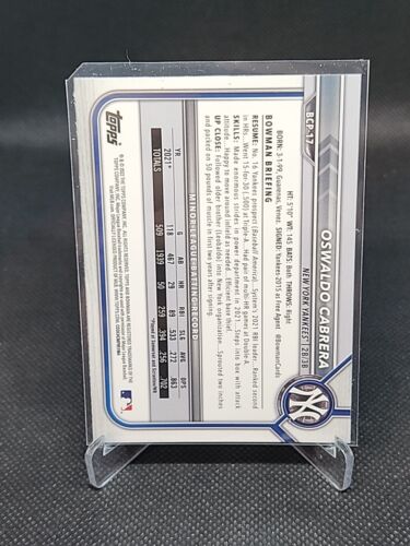 2022 Bowman Chrome Sapphire Oswaldo Cabrera 1st Prospect #BCP17 Yankees - Foto 2 di 2