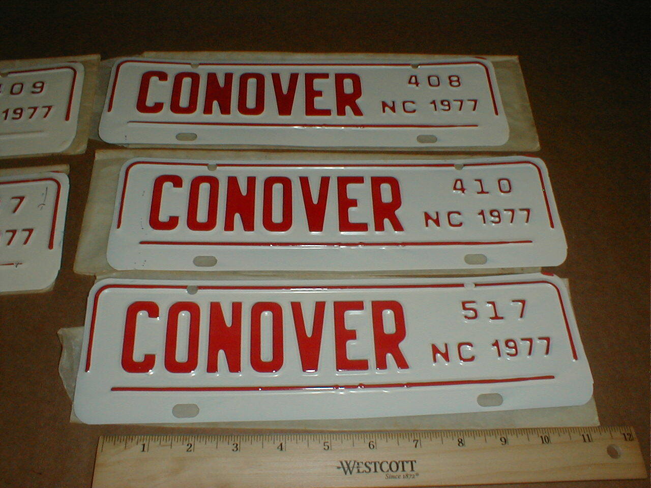 Conover NC North Carolina License Plate City Car tag lot 1977 New