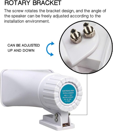 KLLsmDesign 30W Outdoor Alarm Siren 130dB Dual Tone Security System Siren 12V DC - Picture 4 of 14