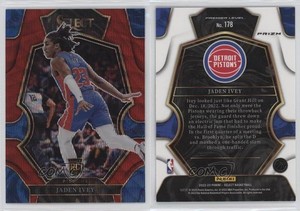 2022-23 Panini Select Premier Level Red Wave Prizm Jaden Ivey #178 Rookie RC