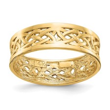 celtic wedding band Gold Celtic Braided Wedding Band Ring with Woven Center Design — listing 2