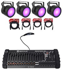  4 Chauvet DJ COREpar UV 120 ILS UV COB LED D-Fi USB Wash Lights DMX Controller