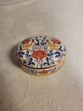 MUSEUM COLLECTIONS WILLIAM MORRIS ROSE CHINTZ BONE  CHINA MINI TRINKET PILL BOX