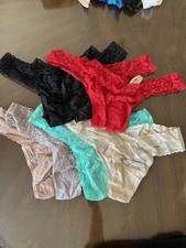 Vintage Victoria's Secret THE LACIE Panties Floral Multicolor One Size LOT 8