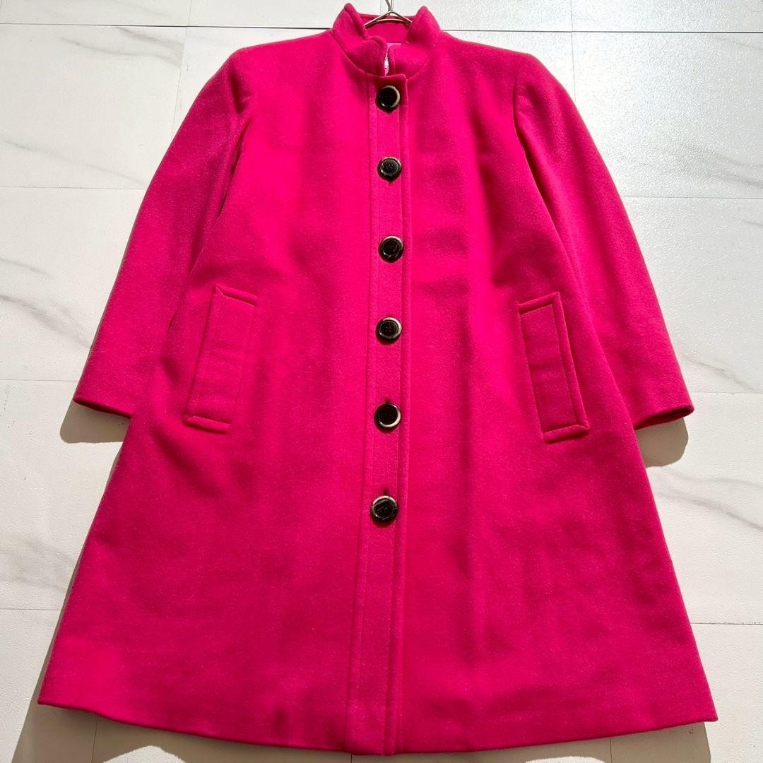 Yves Saint Laurent Women's Pink Long Coat, Size XS, Cashmere Blend thumbnail 2