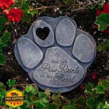 iHeartDogs Pet Memorial Garden Stone 'Paw Prints On My Heart' Loss Gift