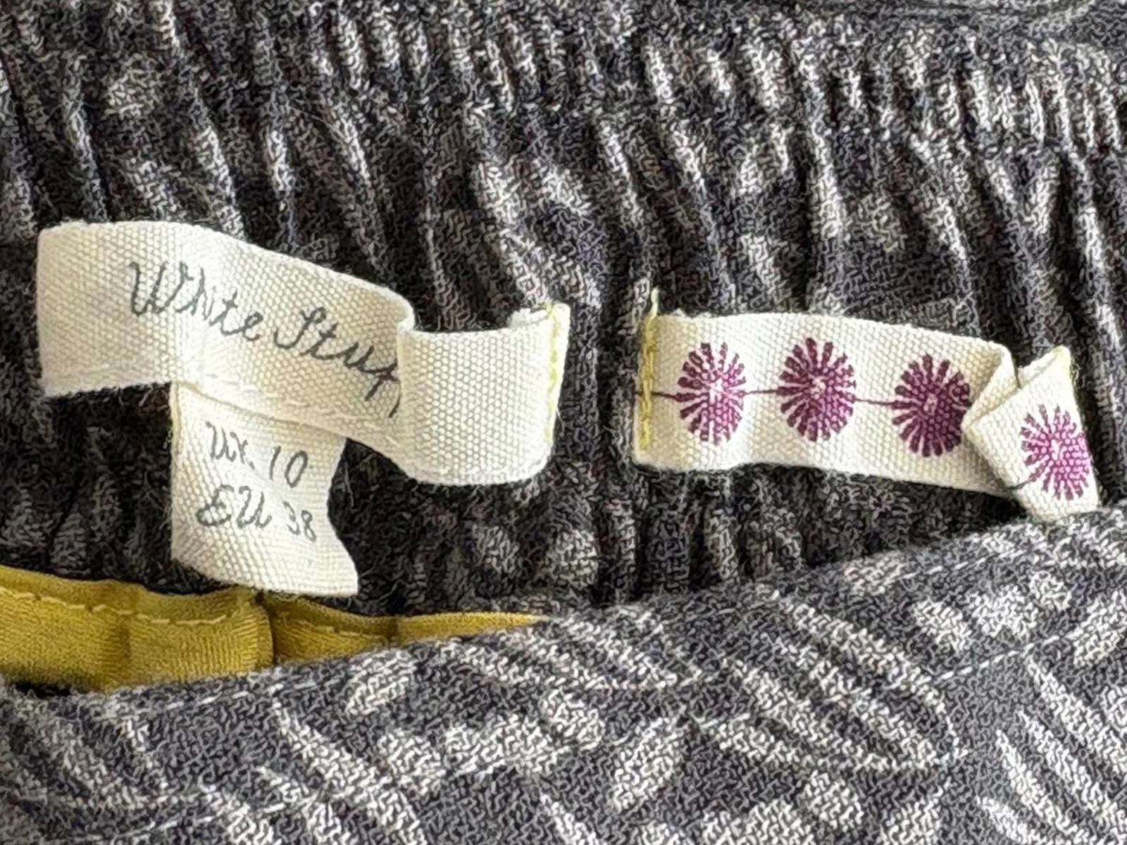 White Stuff Grey Leaf Patterned Wide Leg Trousers… - image 6