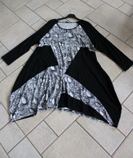 Escaladya Tunika Kleid Asymmetrisch schwarz grau weiß Gr. 2