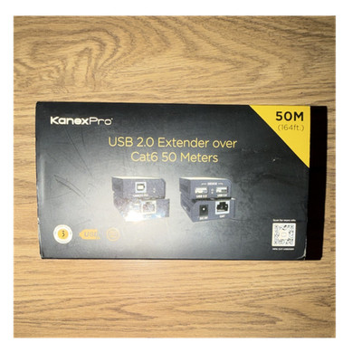 KanexPro USB 2.0 Extender Cat 6 Ultra Slim Plug and Play 50 m Black EXT-USB2S50M
