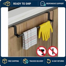 Over Cabinet Towel Rack Wall Mount Stainless Steel No Drilling Towel Bar