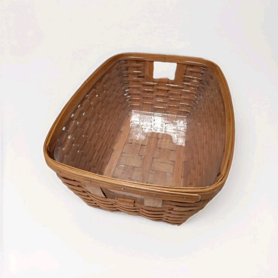 Vintage Retired 1985 Longaberger Large Laundry Basket with Plastic Insert 24x17 - Image 1 of 4