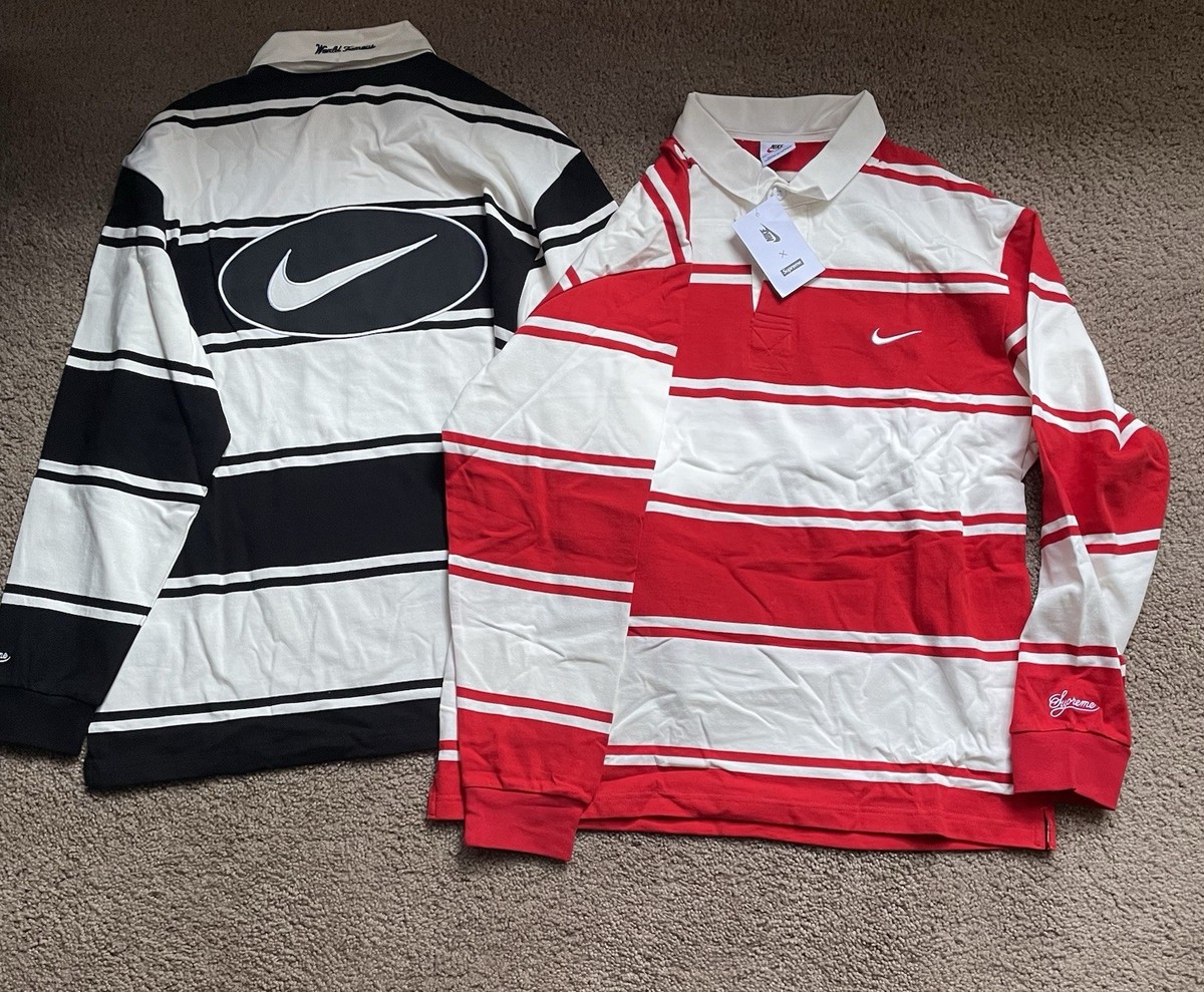 サイズＭ Supreme/Nike Stripe Rugby Supreme Nike Stripe Rugby Black Men's - SS25 - US