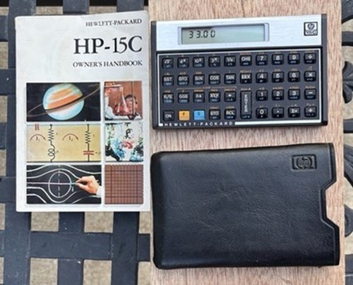 Vintage Hewlett-Packard HP 15C Scientific Calculator With Case & Manual-Working