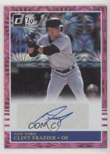 2019 Panini Donruss Retro 1985 Signatures Pink Firework Clint Frazier Auto vf1