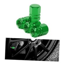 Car Tire Stem Valve Caps, 4 Pcs Aluminum Alloy Valve Stem Covers, Green