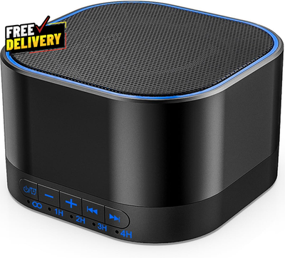 #ad White Noise Machine 20 Non Looping Sounds 32 Volume Levels AC USB Timer Black $26.47